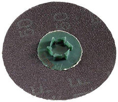 3M - 1-1/2" Disc Diam, 50 Grit, Ceramic Quick Change Disc - Type P Attaching System, Coated, Orange, Coarse Grade, 30,000 RPM, 777F Series - Apex Tool & Supply