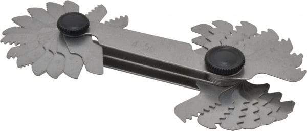Value Collection - 28 Leaf, 0.5 to 6mm Pitch Range, 4 to 56 TPI Range, Screw Pitch Gage - Apex Tool & Supply
