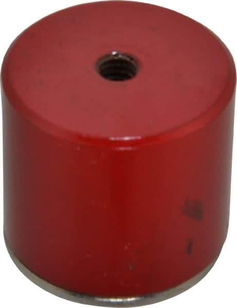 Value Collection - 1-3/8" Diam, 1/4-20 Thread, 35 Lb Average Pull Force, Nickel Chrome Plated Alnico Pot Magnets - 1-3/16" High - Apex Tool & Supply