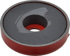 Value Collection - 10-24 Tap, 10 kg Average Pull Force, 2" Diam, 3/8" High, Ceramic Pot Magnet - Red, 0.34" Countersunk Hole - Apex Tool & Supply