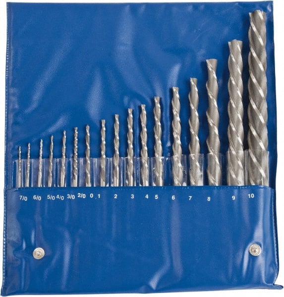 Value Collection - #10 to #7 Pin, 0.0666 to 0.7216" Diam, 0.0497 to 0.5799" Small End, Straight Shank, Taper Pin Reamer Set - Apex Tool & Supply