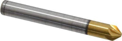 Melin Tool - 1/4" Head Diam, 1/4" Shank Diam, 6 Flute 82° Cobalt Countersink - TiN Finish, 2" OAL, Single End, Straight Shank, Right Hand Cut - Apex Tool & Supply