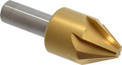 Melin Tool - 1" Head Diam, 1/2" Shank Diam, 6 Flute 60° Cobalt Countersink - Apex Tool & Supply