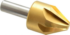 Melin Tool - 1-1/4" Head Diam, 1/2" Shank Diam, 6 Flute 60° Cobalt Countersink - Apex Tool & Supply