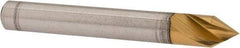 Melin Tool - 1/4" Head Diam, 1/4" Shank Diam, 1 Flute 60° Cobalt Countersink - TiN Finish, 2" OAL, Single End, Straight Shank, Right Hand Cut - Apex Tool & Supply
