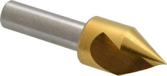 Melin Tool - 5/8" Head Diam, 3/8" Shank Diam, 1 Flute 60° Cobalt Countersink - TiN Finish, 2-1/4" OAL, Single End, Straight Shank, Right Hand Cut - Apex Tool & Supply
