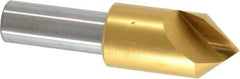Melin Tool - 3/4" Head Diam, 1/2" Shank Diam, 1 Flute 82° Cobalt Countersink - TiN Finish, 2-3/4" OAL, Single End, Straight Shank, Right Hand Cut - Apex Tool & Supply