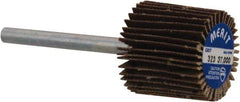 Merit Abrasives - 5/8" Diam x 5/8" Face Width, Extra Fine Aluminum Oxide Coated Mounted Flap Wheel - 1/8" Shank Mount, 320 Grit, Cloth Backing, 37,000 Max RPM - Apex Tool & Supply