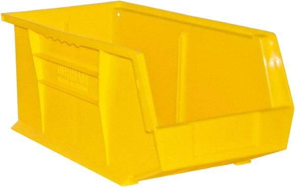 Durham - 14-5/8" Deep, Yellow Plastic Hang and Stack Bins - 7" High x 8-1/4" Wide x 14-5/8" Long - Apex Tool & Supply