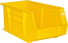 Durham - 14-5/8" Deep, Yellow Plastic Hang and Stack Bins - 7" High x 8-1/4" Wide x 14-5/8" Long - Apex Tool & Supply