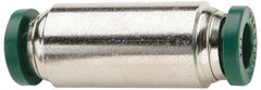 Parker - 1/4 x 1/8" Outside Diam, Nickel Plated Brass Push-to-Connect Tube Union - 300 Max psi, Tube to Tube Connection, Buna-N O-Ring - Apex Tool & Supply