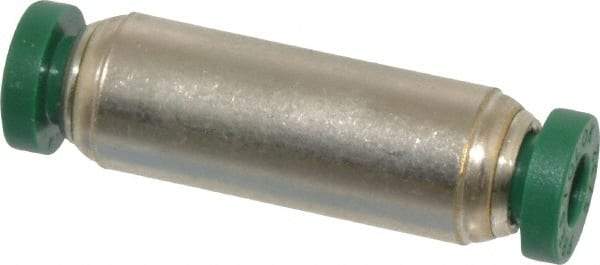 Parker - 5/32" Outside Diam, Nickel Plated Brass Push-to-Connect Tube Union - 300 Max psi, Tube to Tube Connection, Buna-N O-Ring - Apex Tool & Supply