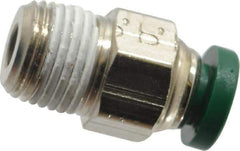 Parker - 3/16" Outside Diam, 1/8 NPTF, Nickel Plated Brass Push-to-Connect Tube Male Connector - 300 Max psi, Tube to Male NPT Connection, Buna-N O-Ring - Apex Tool & Supply