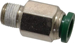 Parker - 5/16" Outside Diam, 1/8 NPTF, Nickel Plated Brass Push-to-Connect Tube Male Connector - 300 Max psi, Tube to Male NPT Connection, Buna-N O-Ring - Apex Tool & Supply