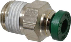 Parker - 5/32" Outside Diam, 1/8 NPTF, Nickel Plated Brass Push-to-Connect Tube Male Connector - 300 Max psi, Tube to Male NPT Connection, Buna-N O-Ring - Apex Tool & Supply