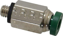 Parker - 5/32" Outside Diam, 10-32 UNF, Nickel Plated Brass Push-to-Connect Tube Male Connector - 300 Max psi, Tube to Male UNF Connection, Buna-N O-Ring - Apex Tool & Supply