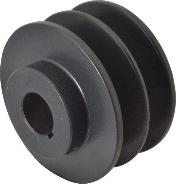 Browning - 7/8" Bore, 1-31/32 Long, 3.35" Outside Diam, Finished Bore Two Groove V Belt Sheave - 3 Belt Pitch B, 2.6" Pitch Diam of 4L Belt - Apex Tool & Supply