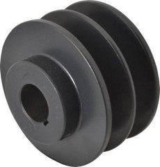 Browning - 7/8" Bore, 1-31/32 Long, 3.35" Outside Diam, Finished Bore Two Groove V Belt Sheave - 3 Belt Pitch B, 2.6" Pitch Diam of 4L Belt - Apex Tool & Supply