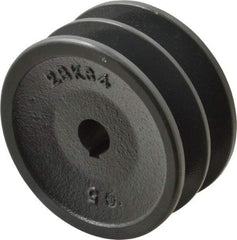 Browning - 5/8" Bore, 1-31/32 Long, 3.55" Outside Diam, Finished Bore Two Groove V Belt Sheave - 3.2 Belt Pitch B, 2.8" Pitch Diam of 4L Belt - Apex Tool & Supply