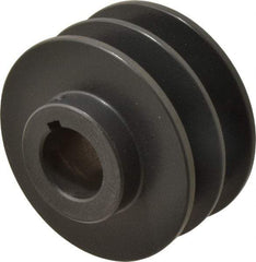 Browning - 1-1/8" Bore, 1-31/32 Long, 3.55" Outside Diam, Finished Bore Two Groove V Belt Sheave - 3.2 Belt Pitch B, 2.8" Pitch Diam of 4L Belt - Apex Tool & Supply