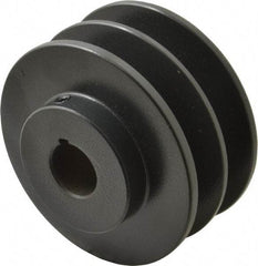 Browning - 7/8" Bore, 1-31/32 Long, 3-3/4" Outside Diam, Finished Bore Two Groove V Belt Sheave - 3.4 Belt Pitch B, 3" Pitch Diam of 4L Belt - Apex Tool & Supply