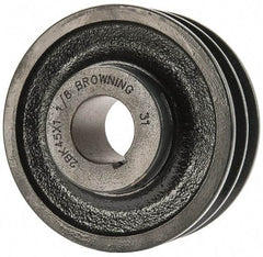 Browning - 1-1/8" Bore, 1-15/32 Long, 4-1/4" Outside Diam, Finished Bore Two Groove V Belt Sheave - 3.9 Belt Pitch B, 3-1/2" Pitch Diam of 4L Belt - Apex Tool & Supply