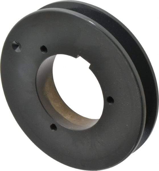 Browning - 1 Groove, 5/8 to 2-1/4 Bore Diam, 5.48" Outside Diam, QD Bushed V Belt Sheave - 5.3 5V Diam Belt Pitch - Apex Tool & Supply