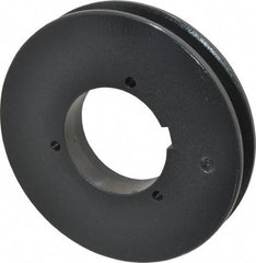 Browning - 1 Groove, 5/8 to 2-1/4 Bore Diam, 6.08" Outside Diam, QD Bushed V Belt Sheave - 5.9 5V Diam Belt Pitch - Apex Tool & Supply