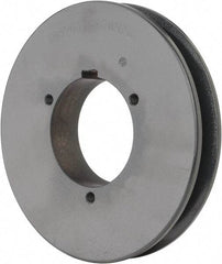 Browning - 1 Groove, 5/8 to 2-1/4 Bore Diam, 6.28" Outside Diam, QD Bushed V Belt Sheave - 6.1 5V Diam Belt Pitch - Apex Tool & Supply