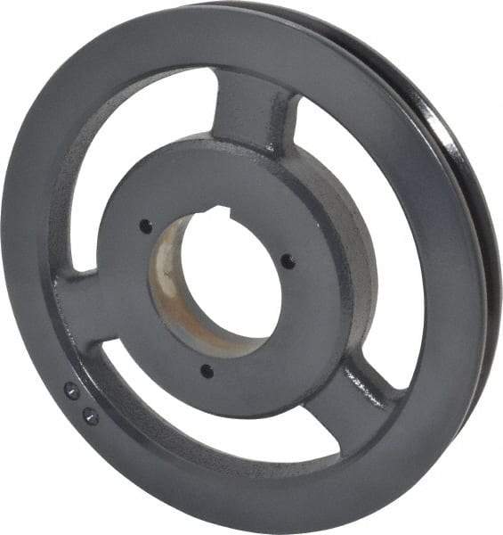 Browning - 1 Groove, 5/8 to 2-1/4 Bore Diam, 9.28" Outside Diam, QD Bushed V Belt Sheave - 9.1 5V Diam Belt Pitch - Apex Tool & Supply