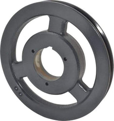 Browning - 1 Groove, 5/8 to 2-1/4 Bore Diam, 9.28" Outside Diam, QD Bushed V Belt Sheave - 9.1 5V Diam Belt Pitch - Apex Tool & Supply