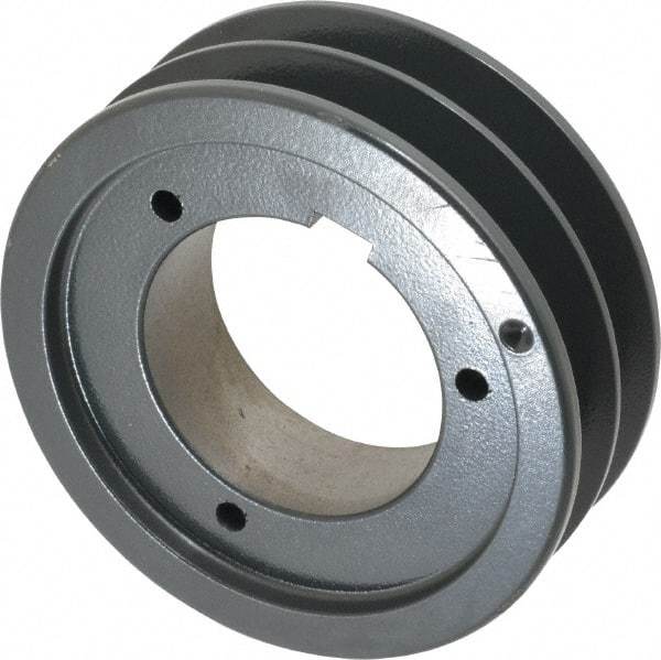 Browning - 2 Groove, 5/8 to 2-1/4 Bore Diam, 4.88" Outside Diam, QD Bushed V Belt Sheave - 4.7 5V Diam Belt Pitch - Apex Tool & Supply