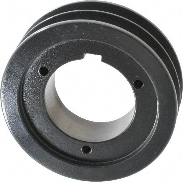 Browning - 2 Groove, 5/8 to 2-1/4 Bore Diam, 5.08" Outside Diam, QD Bushed V Belt Sheave - 4.9 5V Diam Belt Pitch - Apex Tool & Supply
