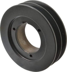 Browning - 2 Groove, 5/8 to 2-1/4 Bore Diam, 5.88" Outside Diam, QD Bushed V Belt Sheave - 5.7 5V Diam Belt Pitch - Apex Tool & Supply