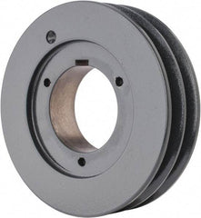 Browning - 2 Groove, 5/8 to 2-1/4 Bore Diam, 6.28" Outside Diam, QD Bushed V Belt Sheave - 6.1 5V Diam Belt Pitch - Apex Tool & Supply