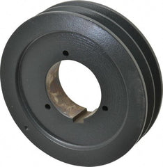 Browning - 2 Groove, 5/8 to 2-1/4 Bore Diam, 6.68" Outside Diam, QD Bushed V Belt Sheave - 6.5 5V Diam Belt Pitch - Apex Tool & Supply