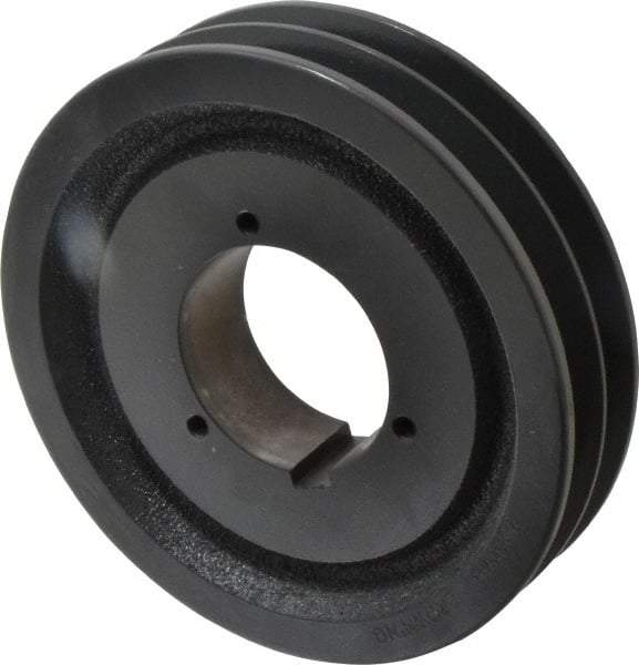Browning - 2 Groove, 5/8 to 2-1/4 Bore Diam, 7.08" Outside Diam, QD Bushed V Belt Sheave - 6.9 5V Diam Belt Pitch - Apex Tool & Supply