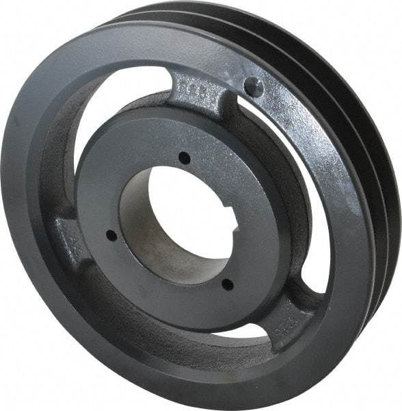 Browning - 2 Groove, 5/8 to 2-1/4 Bore Diam, 8.28" Outside Diam, QD Bushed V Belt Sheave - 8.1 5V Diam Belt Pitch - Apex Tool & Supply