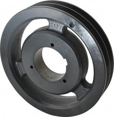 Browning - 2 Groove, 5/8 to 2-1/4 Bore Diam, 8.28" Outside Diam, QD Bushed V Belt Sheave - 8.1 5V Diam Belt Pitch - Apex Tool & Supply