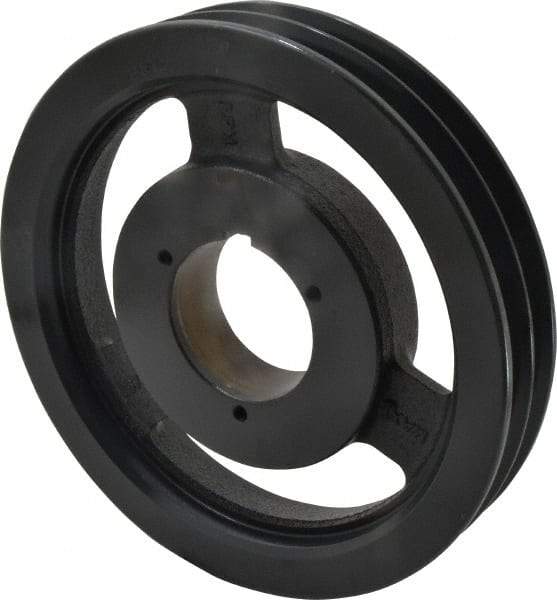 Browning - 2 Groove, 5/8 to 2-1/4 Bore Diam, 9.28" Outside Diam, QD Bushed V Belt Sheave - 9.1 5V Diam Belt Pitch - Apex Tool & Supply