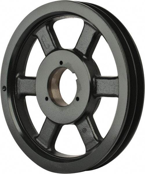 Browning - 2 Groove, 5/8 to 2-1/4 Bore Diam, 11.28" Outside Diam, QD Bushed V Belt Sheave - 11.1 5V Diam Belt Pitch - Apex Tool & Supply