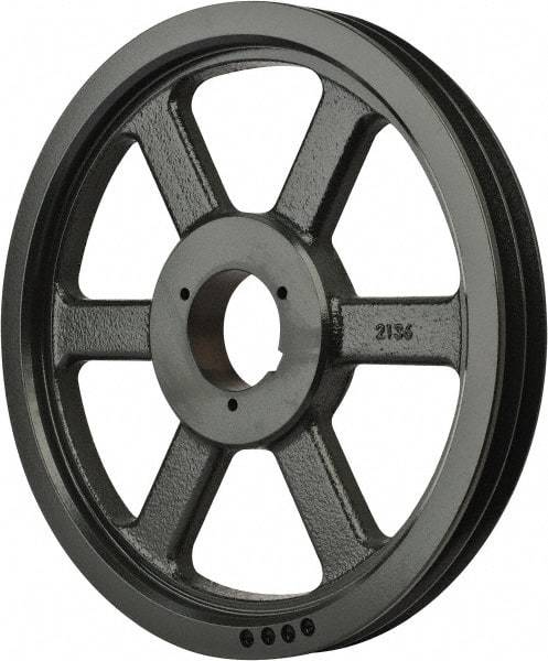 Browning - 2 Groove, 5/8 to 2-1/4 Bore Diam, 13.88" Outside Diam, QD Bushed V Belt Sheave - 13.7 5V Diam Belt Pitch - Apex Tool & Supply