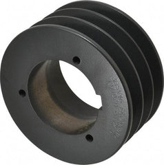 Browning - 3 Groove, 5/8 to 2-1/4 Bore Diam, 4.88" Outside Diam, QD Bushed V Belt Sheave - 4.7 5V Diam Belt Pitch - Apex Tool & Supply