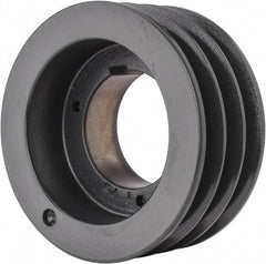 Browning - 3 Groove, 5/8 to 2-1/4 Bore Diam, 5.48" Outside Diam, QD Bushed V Belt Sheave - 5.3 5V Diam Belt Pitch - Apex Tool & Supply