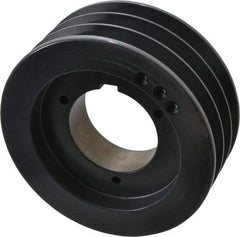 Browning - 3 Groove, 5/8 to 2-1/4 Bore Diam, 6.08" Outside Diam, QD Bushed V Belt Sheave - 5.9 5V Diam Belt Pitch - Apex Tool & Supply