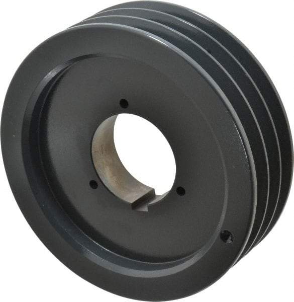 Browning - 3 Groove, 5/8 to 2-1/4 Bore Diam, 7.68" Outside Diam, QD Bushed V Belt Sheave - 7.5 5V Diam Belt Pitch - Apex Tool & Supply