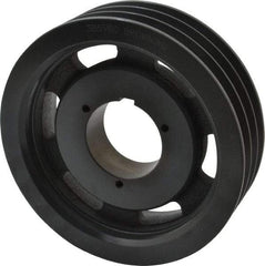 Browning - 3 Groove, 5/8 to 2-1/4 Bore Diam, 8.28" Outside Diam, QD Bushed V Belt Sheave - 8.1 5V Diam Belt Pitch - Apex Tool & Supply
