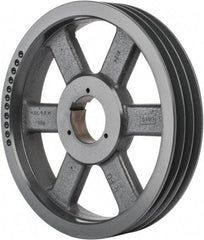 Browning - 3 Groove, 5/8 to 2-1/4 Bore Diam, 12.68" Outside Diam, QD Bushed V Belt Sheave - 12.5 5V Diam Belt Pitch - Apex Tool & Supply