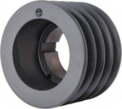 Browning - 4 Groove, 5/8 to 2-1/4 Bore Diam, 4.88" Outside Diam, QD Bushed V Belt Sheave - 4.7 5V Diam Belt Pitch - Apex Tool & Supply