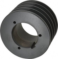Browning - 4 Groove, 5/8 to 2-1/4 Bore Diam, 5.08" Outside Diam, QD Bushed V Belt Sheave - 4.9 5V Diam Belt Pitch - Apex Tool & Supply